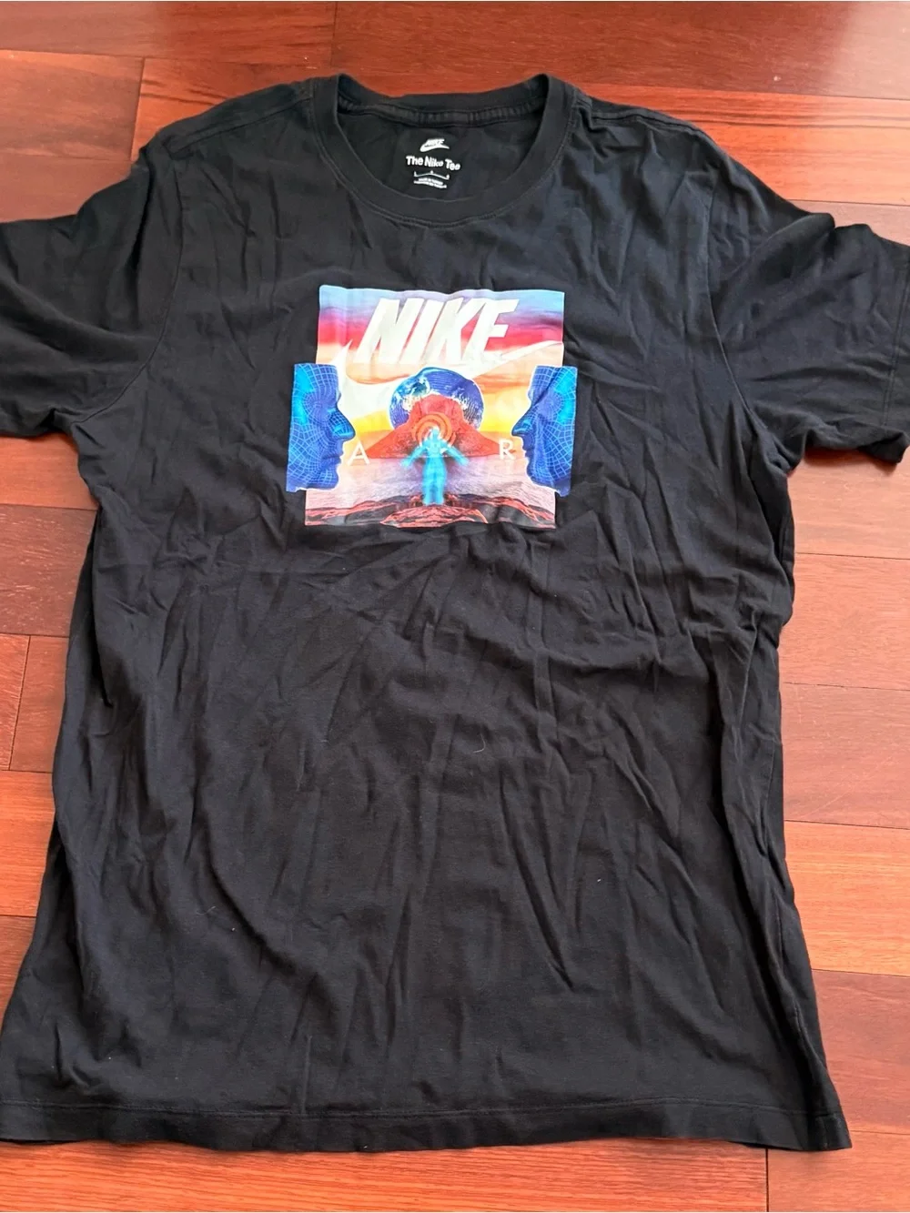 Y2K Nike Air Festival Photo Unisex T-Shirt Air Futura Sci-Fi Art Size Large